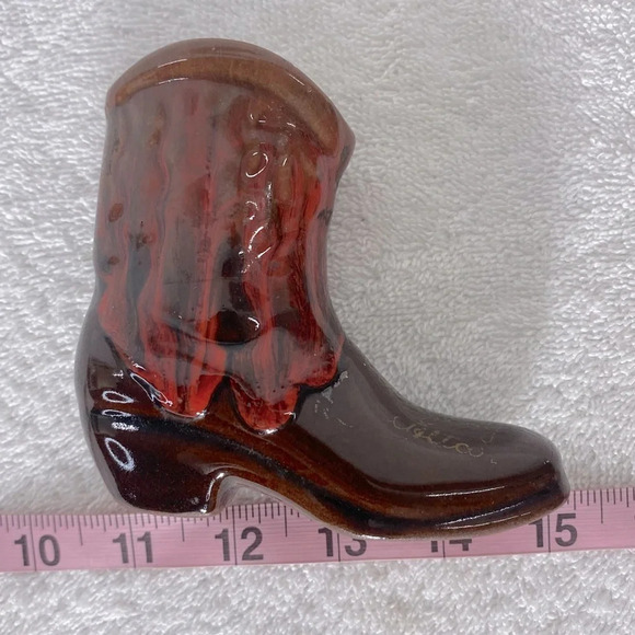 Vintage Brown Red Pottery Mini Boot Calgary Alta - Picture 11 of 11